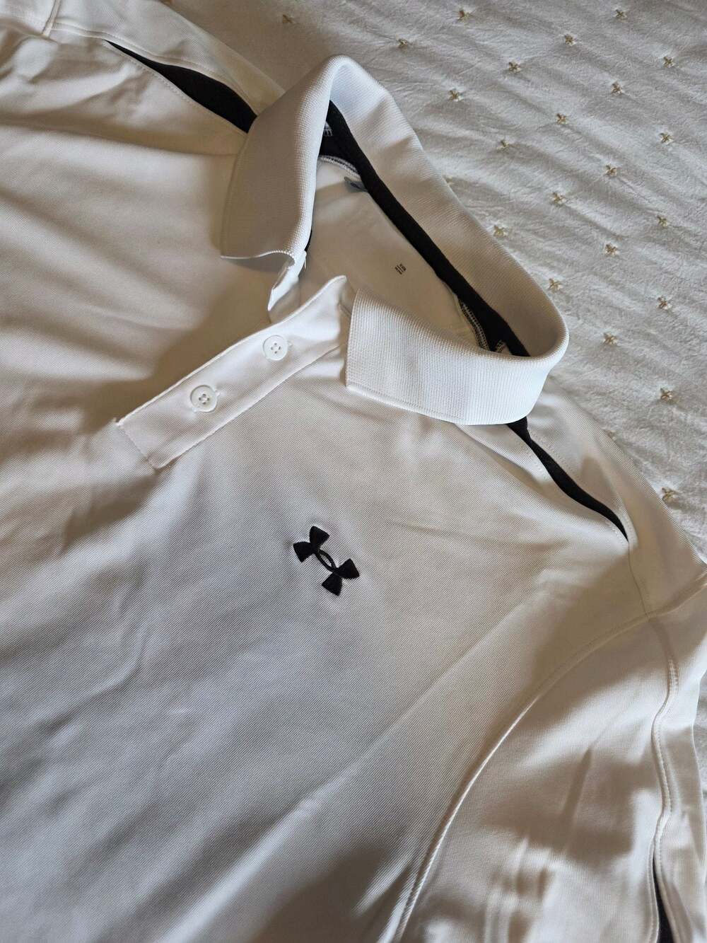 Under Armour Performance Polo Shirt Men's White with Black Side Accents